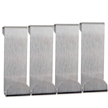 Preview: Stainless steel door hooks 4-pack – over-door wardrobe without drilling, robust clothes hooks for door rebates up to 1.9 cm, for bathroom, bedroom & cupboards