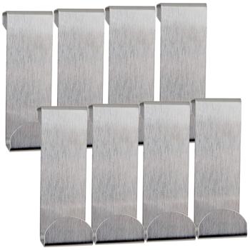 Preview: Stainless steel door hooks, pack of 8 – over-the-door rack without drilling, robust clothes hooks for door rebates up to 1.9 cm, for bathroom, bedroom & cabinets