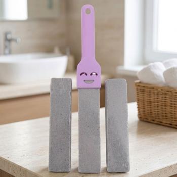 Pietra pomice per pulizia WC in set da 3 con impugnatura ergonomica intercambiabile per una rimozione accurata e senza graffi di calcare e incrostazioni nel WC