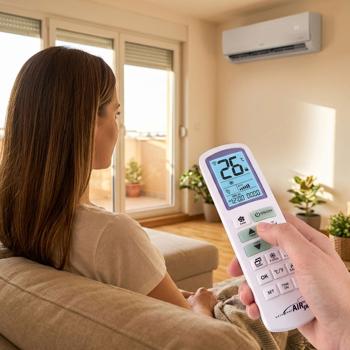 Preview: Universelle Klimaanlagen Fernbedienung - Universal Ersatzfernbedienung passend für alle Marken mit grossem LCD Display & Licht