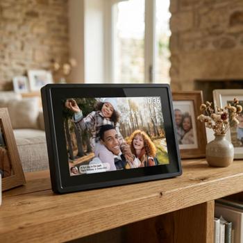 Cadre photo 7“ WLAN brillant avec écran tactile IPS : cadre d’images numérique smart 8 Go eMMC – partage en direct de photos et vidéos via app