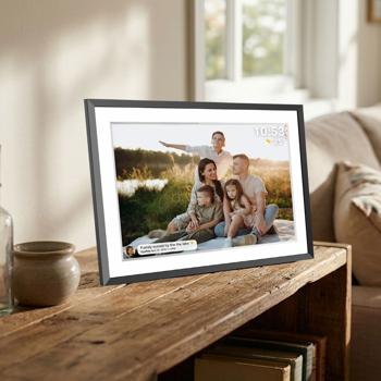 Cornice foto WLAN smart da 10,1 pollici – cornice digitale touchscreen IPS con app Frameo, memoria da 16 GB – il regalo perfetto per la famiglia