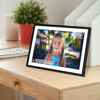 Cornice foto digitale smart 15,6“ con WLAN – brillante display touch IPS Full HD, 16 GB, app Frameo per foto e video, idea regalo ideale