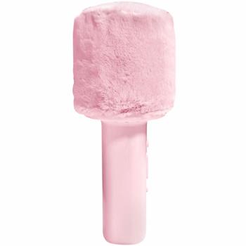 Preview: Bluetooth Karaoke Mikrofon mit Lautsprecher & flauschiger Oberseite Rosa – Tolles Bluetooth Party Mikrophon für Gesang, Feiern & Spass unterwegs