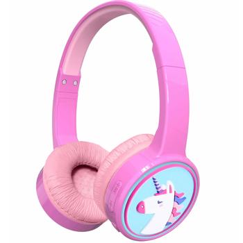 Preview: Kids Bluetooth headphones wireless, pink: robust headset with microphone & 85 dB hearing protection for school, learning & gaming – safe & comfortable