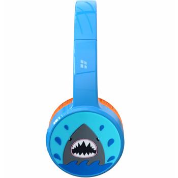 Preview: Kids Bluetooth headphones wireless, blue: Robust headset with microphone & 85 dB hearing protection for school, learning & gaming – safe & comfortable
