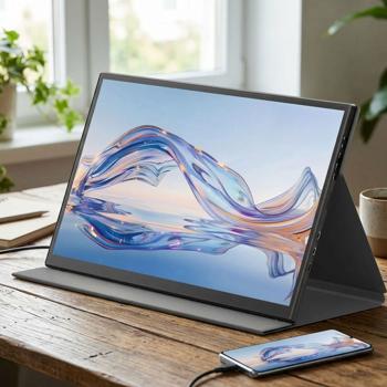 Monitor portatile 18,5 pollici Full HD IPS, secondo schermo mobile a 100 Hz – per notebook, Mac, PS5, Xbox, smartphone Android – Display ultra‑sottile