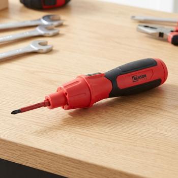 Preview: Set compatto di avvitatore a batteria con 6 bit, cavo di ricarica USB e scatola – Mini avvitatore maneggevole per fai-da-te, montaggio mobili, casa e riparazioni