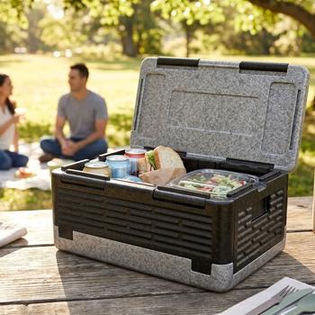 Thermobox multifonction 40 L : boîte isotherme pratique pour froid et chaud pour restauration, service de livraison, camping & pique-nique, pliable – transport sécurisé