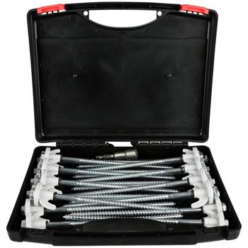 Preview: Pratico set di picchetti a vite, 20 pezzi con adattatore per tenda e veranda – picchetti a vite da 20,5 cm stabili per il campeggio su ogni terreno
