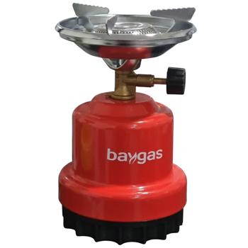 Preview: Fornello a gas compatto per campeggio & outdoor, rosso – robusto corpo in metallo, fiamma regolabile in continuo, per cartucce gas da 190 g, potenza max. 0,8 kW