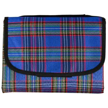 Preview: Couverture de pique‑nique à carreaux bleus (150 x 130 cm), déperlante – Légère, pliable et idéale pour le jardin, le parc, la plage, le camping et les voyages
