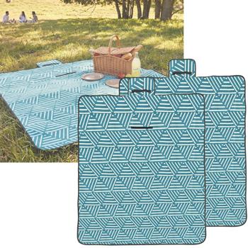 Set of 2 turquoise picnic blankets (150 x 130 cm), waterproof – Lightweight, foldable & ideal for garden, park, beach, camping and holidays on the go