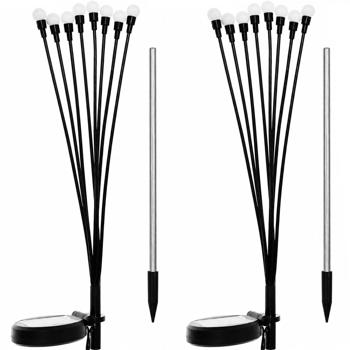Preview: Set of 2 solar firefly garden lights: 8 movable light spheres with 2 modes, ground spike for atmospheric garden lighting, 65 cm height, weather‑resistant