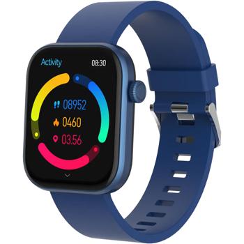 Preview: Smartwatch fitness watch for men & women, blue: blood pressure, heart rate, blood oxygen and call function – AMOLED display for everyday life & sport