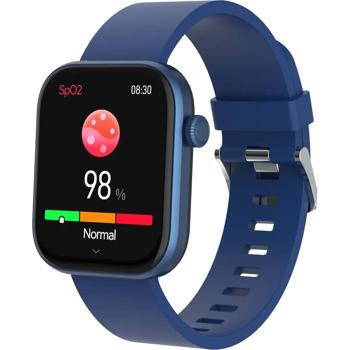 Preview: Smartwatch fitness watch for men & women, blue: blood pressure, heart rate, blood oxygen and call function – AMOLED display for everyday life & sport