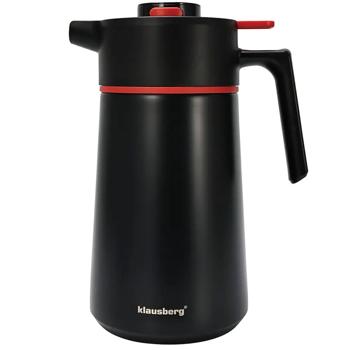Preview: Thermos de conférence 2,5 L en inox noir-rouge – carafe isotherme sans BPA avec système automatique utilisable à une main et large ouverture pour boissons chaudes et froides