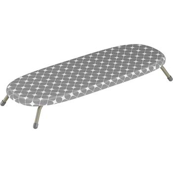 Preview: Mini planche à repasser compacte grise, 81,5 x 30,5 cm : housse 100 % coton, pliable, stable et idéale pour les petits appartements, logements d’étudiants et voyages