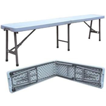 Preview: Panca valigia pieghevole 182 cm, resistente alle intemperie, panca pieghevole stabile, trasportabile, metallo plastica, salvaspazio, ideale per campeggio & outdoor
