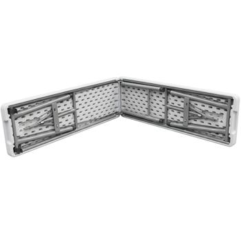 Preview: Faltbare Koffer Sitzbank 182 cm wetterfest stabile Klappbank, transportabel Metall Kunststoff platzsparend, ideal für Camping & Outdoor