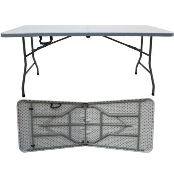 Preview: Stable camping seating set with 180 cm folding table and 2 matching suitcase benches, weatherproof, foldable