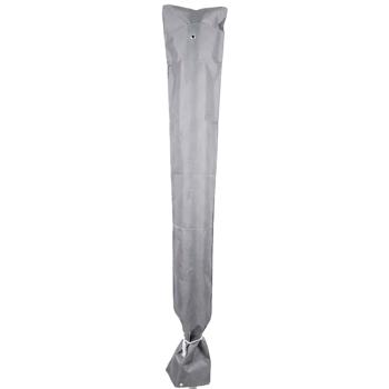 Preview: Copertura protettiva Deluxe per ombrellone antracite 200–400 cm – Telo antipioggia robusto in poliestere Oxford 420D con cerniera, fori e coulisse