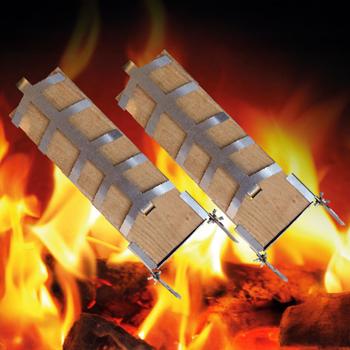 Set da 2 tavole per salmone alla fiamma con supporto in acciaio inox e pratico morsetto per bracieri tavola per salmone supporto per pesce accessorio per grill salmone