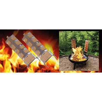 Preview: Set da 2 tavole per salmone alla fiamma con supporto in acciaio inox e pratico morsetto per bracieri tavola per salmone supporto per pesce accessorio per grill salmone