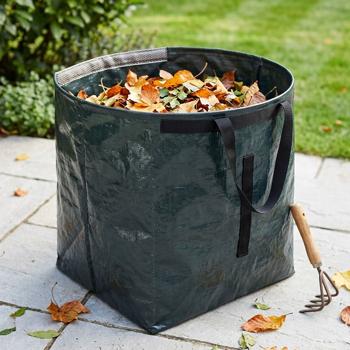 Preview: Sac pliable pour déchets de jardin 150 l – Sac de jardin autoportant avec bord de balayage & poignée de transport, tissu PE 150 g extrêmement résistant à la déchirure pour feuilles & tonte de gazon