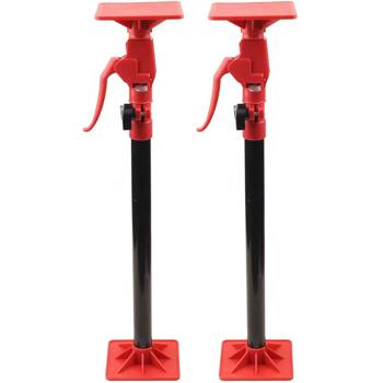 Preview: Lot de 2 étais de montage – Extensibles de manière flexible de 115–310 cm, capacité de charge de 50 kg par étai, avec inclinaison 45° et plateau de 10 cm, étai de plafond certifié TÜV/GS