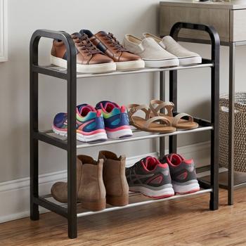Meuble à chaussures avec 3 niveaux en grille – pour 6 paires de chaussures – étagère à chaussures 40 x 19 x 42 cm, organiseur de chaussures stable pour couloir, entrée et garde-robe