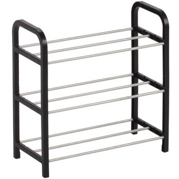 Preview: Meuble à chaussures avec 3 niveaux en grille – pour 6 paires de chaussures – étagère à chaussures 40 x 19 x 42 cm, organiseur de chaussures stable pour couloir, entrée et garde-robe