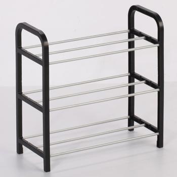 Preview: Meuble à chaussures avec 3 niveaux en grille – pour 6 paires de chaussures – étagère à chaussures 40 x 19 x 42 cm, organiseur de chaussures stable pour couloir, entrée et garde-robe