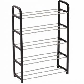 Preview: Étagère à chaussures avec 5 niveaux à grille – pour 15 paires de chaussures – tablette à chaussures 50 x 19 x 68 cm, organiseur de chaussures stable pour couloir, entrée et garde-robe