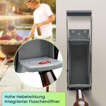 Preview: 2-in-1 robuste Dosenpresse und Flaschenöffner, Wandmontage, effizienter Dosenzerkleinerer mit rutschfestem und stabilem Griff Preview: 2-in-1 robuste Dosenpresse und Flaschenöffner, Wandmontage, effizienter Dosenzerkleinerer mit rutschfestem und stabilem Griff