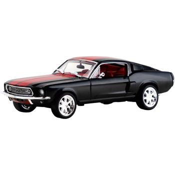 Preview: Ford Mustang Adventskalender – Fastback Modellauto 1:43 Bausatz in Schwarz mit V8 Soundbasis, Begleitbuch & Zubehör – Geschenk für Auto Fans