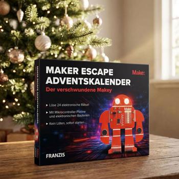 Maker Escape Adventskalender - Der verschwundene Makey - Elektronik Bausatz für Technik-Fans mit Mikrocontroller, LED & Rätsel-Spass