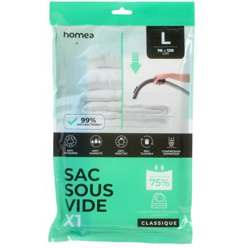 Sacco sottovuoto 70 x 120 cm: riutilizzabile – sacco antibatterico per piumoni e cuscini – sacco di compressione per aspirapolvere, trasparente