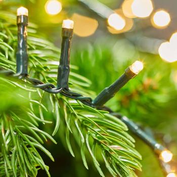 Preview: 2er-Set LED Lichterkette Cluster 400 LEDs warmweiss, je 8 m – dichte Büschel-Lichterkette für innen & aussen, IP44, 7 Lichteffekte, Timer - Weihnachtsbeleuchtung