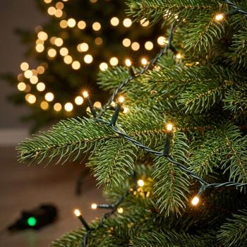 Preview: LED Lichterkette Cluster 400 LEDs warmweiss, 8 m – dichte Büschel-Lichterkette für innen & aussen, IP44, 7 Lichteffekte, Timer - Weihnachtsbeleuchtung