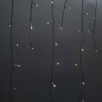 Preview: Eiszapfen Lichterkette 180 LED warmweiss 5,9 m – LED Lichtervorhang für Fenster, Balkon und Vordach, aussen IP44, Timer, 7 Lichteffekte