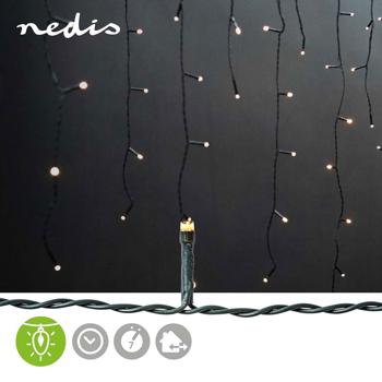 Preview: Catena luminosa a pioggia di ghiaccio da esterno 360 LED bianco caldo 9 m – tenda luminosa a ghiaccioli per grondaia, terrazza e facciata, IP44, timer, 7 modalità