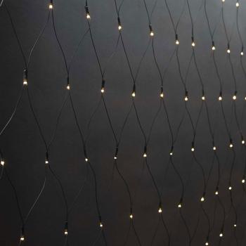 Preview: Rete luminosa LED 2 x 1 m 160 LED bianco caldo – catena luminosa a rete per cespugli, arbusti e finestre, interno & esterno IP44, timer, 7 effetti luminosi