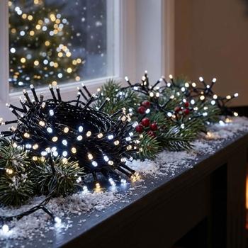 Catena luminosa LED WLAN con 400 LED da bianco caldo a bianco freddo – controllo via app, controllo vocale, dimmerabile, timer – per esterno IP65, cavo di alimentazione 5 m