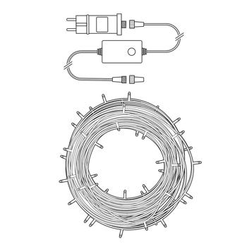 Preview: Catena luminosa LED WLAN con 400 LED da bianco caldo a bianco freddo – controllo via app, controllo vocale, dimmerabile, timer – per esterno IP65, cavo di alimentazione 5 m