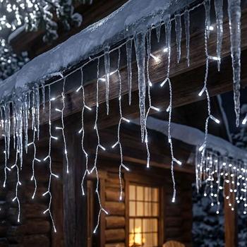 Preview: Catena luminosa a ghiacciolo WLAN 8 m con 400 LED da bianco caldo a bianco freddo – controllo via app e voce, dimmerabile, 80 fili, IP65, cavo trasparente