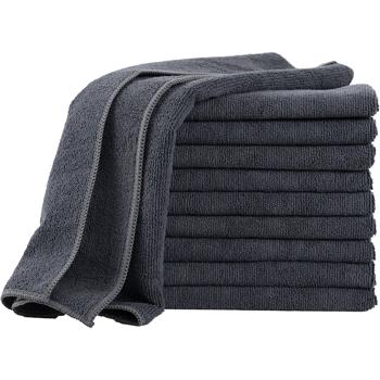 10er-Set Mikrofaser-Putztücher Anthrazit 40x40cm - 300 g/m² - Extrem saugstark, fusselfrei & streifenfrei - Hochwertige Reinigungstücher bis 90°C waschbar