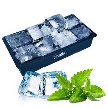 Preview: Moule à glaçons XXL (8 compartiments, 5 x 5 cm) – glaçons géants, capacité de 1 litre – bac à glaçons sans BPA, longue durée de vie, réutilisable