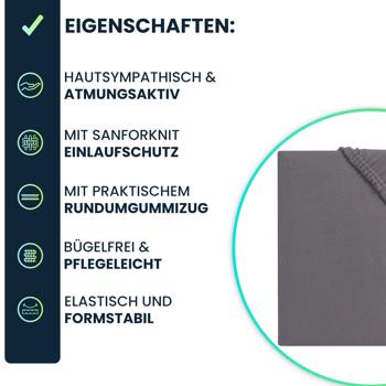 Preview: Weiches Mikroflausch Spannbettlaken 140-160x200 cm, Sanfor Knit: Flauschig weich für Matratze - warm, atmungsaktiv & pflegeleicht 