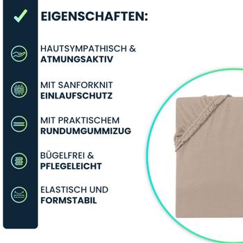 Preview: Weiches Mikroflausch Spannbettlaken 180-200x200 cm, Sanfor Knit: Flauschig weich für Matratze - warm, atmungsaktiv & pflegeleicht 